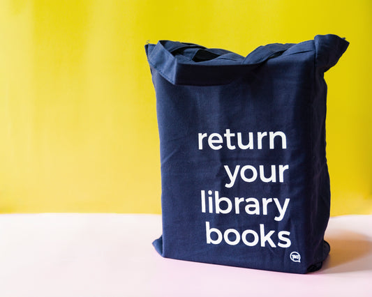 Return Your Library Books- Navy Tote bag