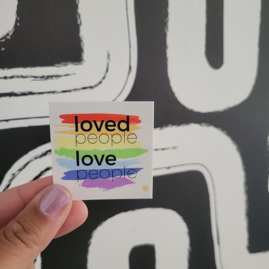 Loved People Brush Rainbow Sticker