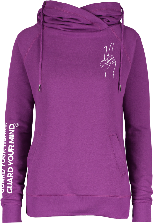 PEACE- Women's Funnel Neck Sweatshirt Hyacinth