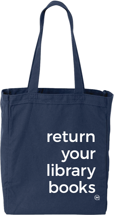 Return Your Library Books- Navy Tote bag